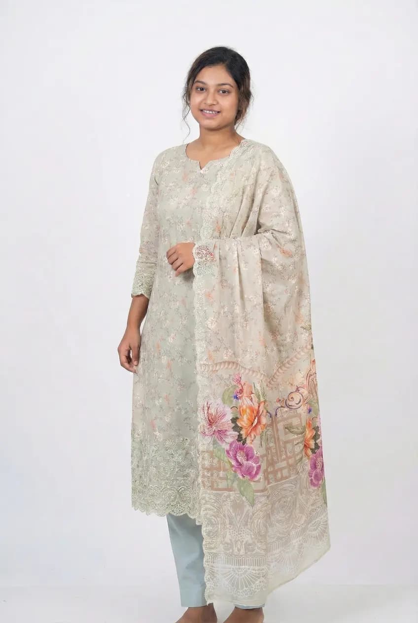 Pakistani Tawakkal Fabrics inspired Premium Embroidered Three Piece
