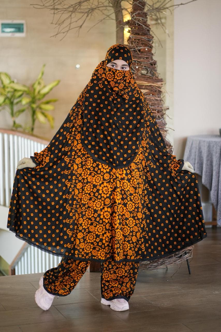 Stylish Premium Ready-to-Wear Khimar-Palazzo Set | 020